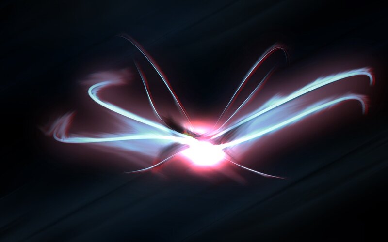Abstract light trails on dark background