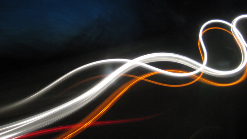 Abstract light trails on dark background