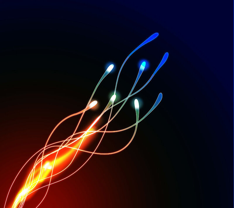 Abstract light trails on dark background