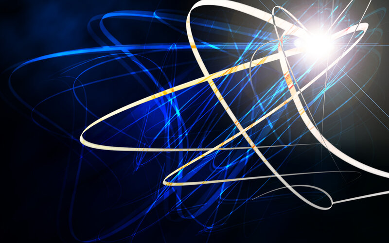 Abstract light trails on dark background