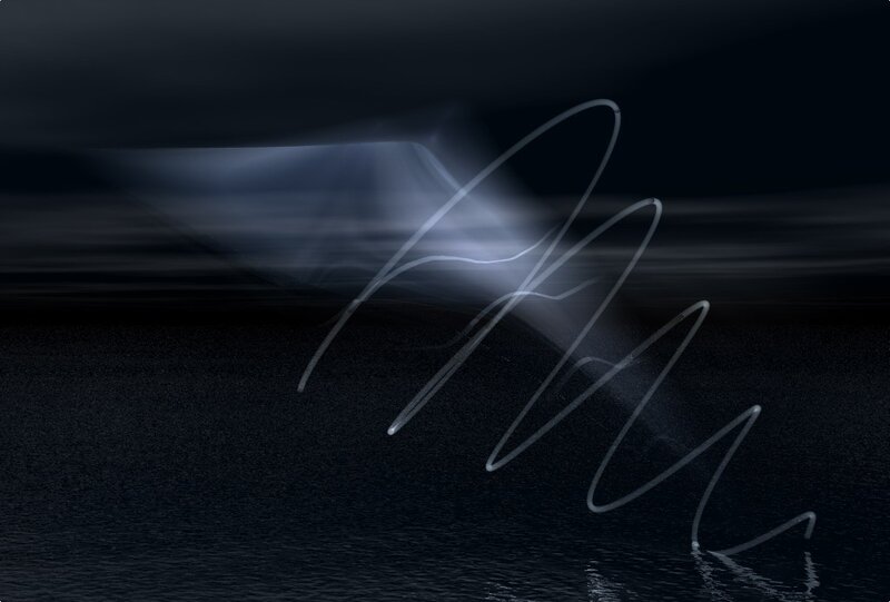 Abstract light trails on dark water