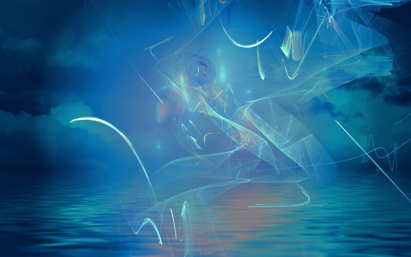 abstract light trails over water