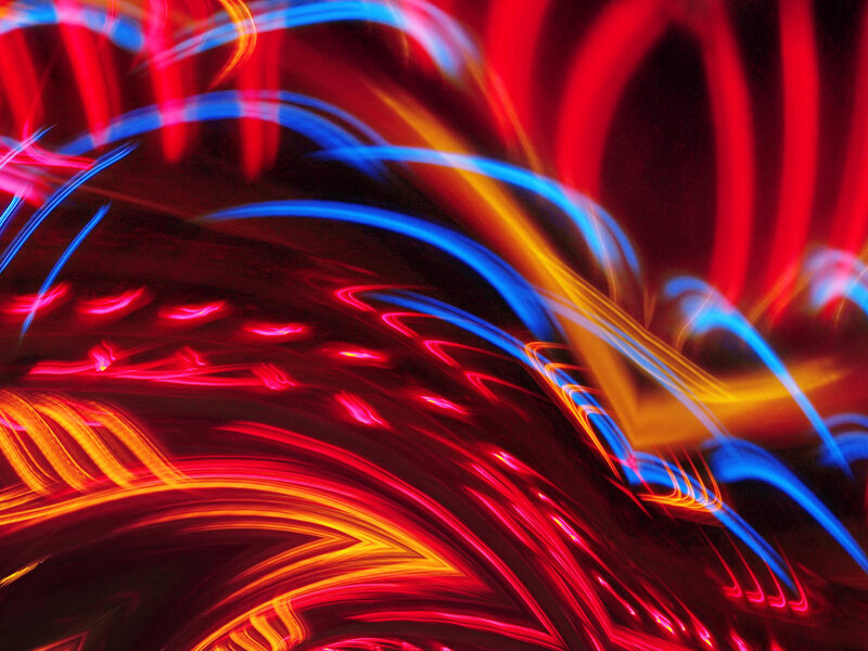 Abstract Light Trails — Red, Dynamic, Blue