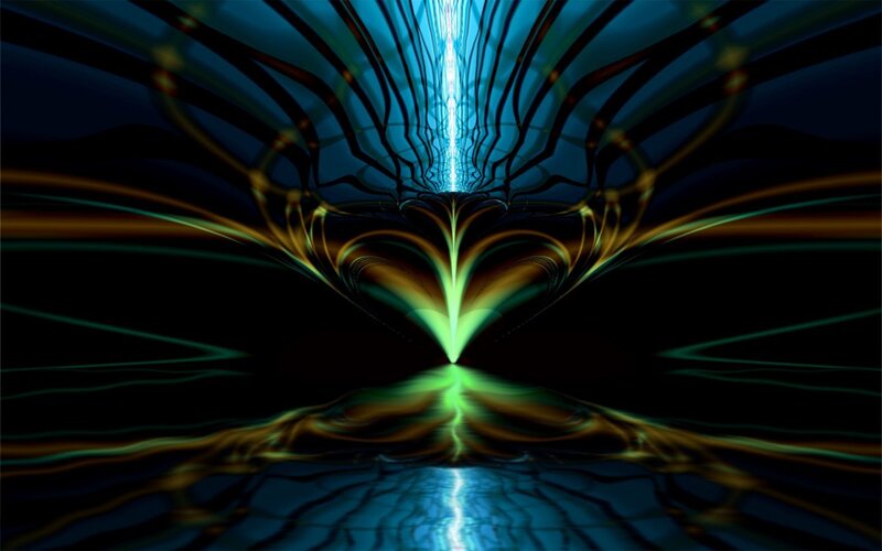 Abstract Light Tunnel — Blue, Dramatic, Digital Art