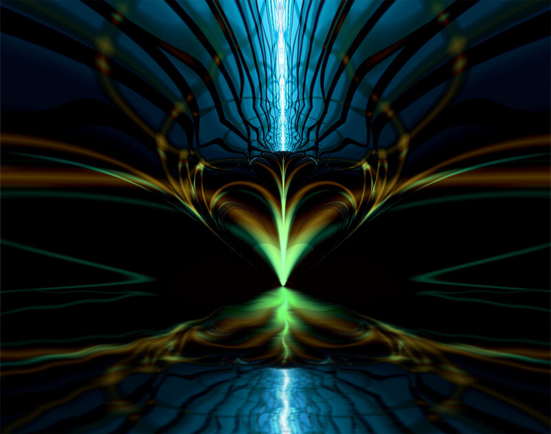 Abstract Light Tunnel — Blue, Dramatic