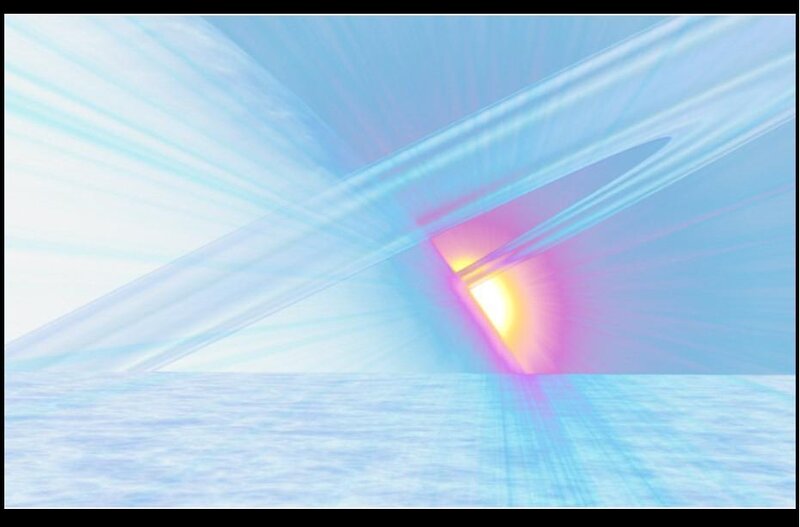 Abstract Light Tunnel — Blue, Serene
