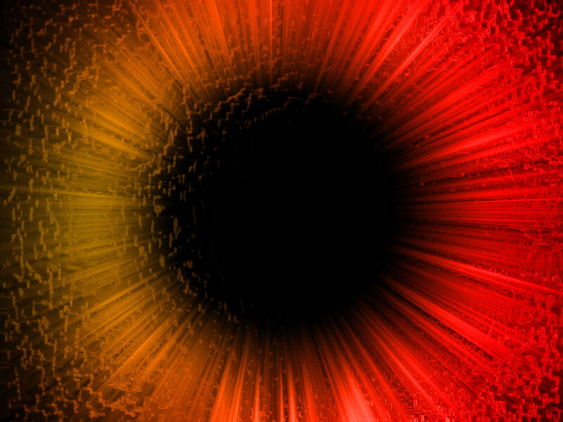 Abstract Light Tunnel — Red, Dramatic, Digital Art