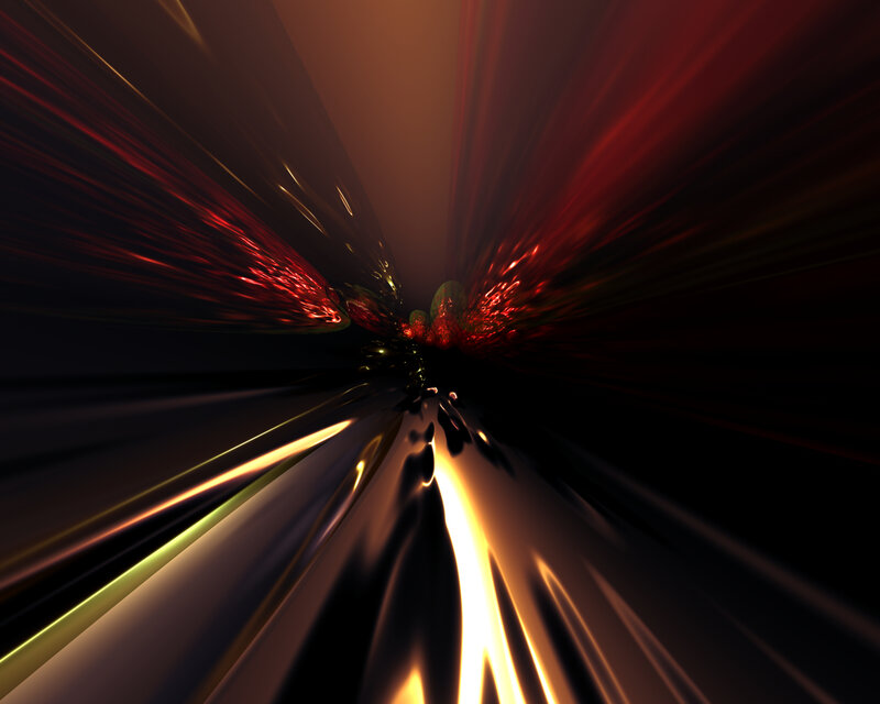 Abstract Light Tunnel — Red, Dramatic