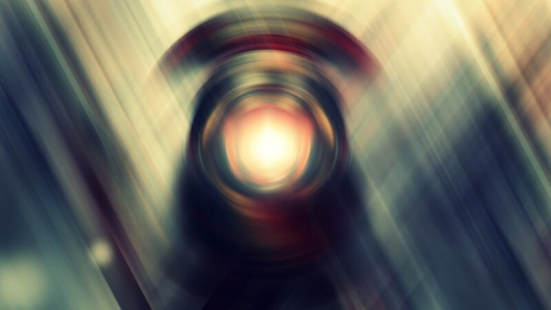 Abstract Light Tunnel — Yellow