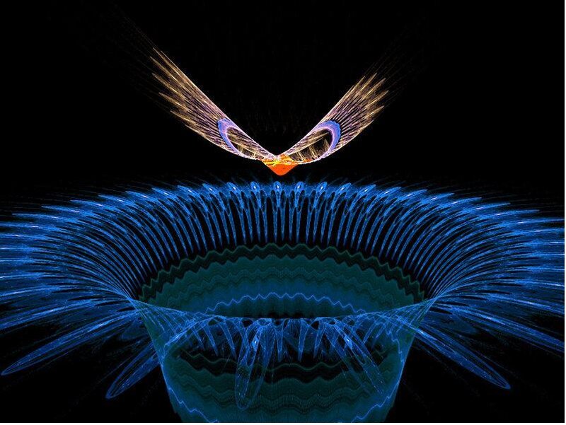Abstract light vortex with wings