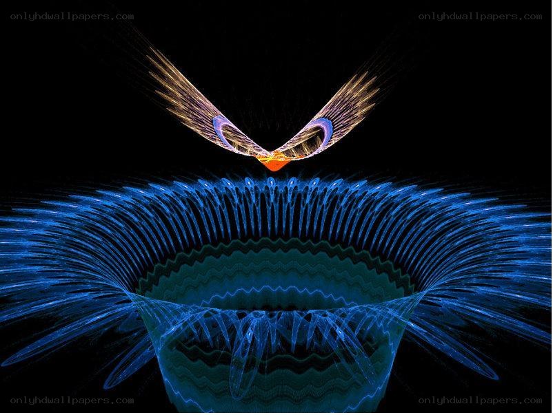 Abstract light vortex with wings