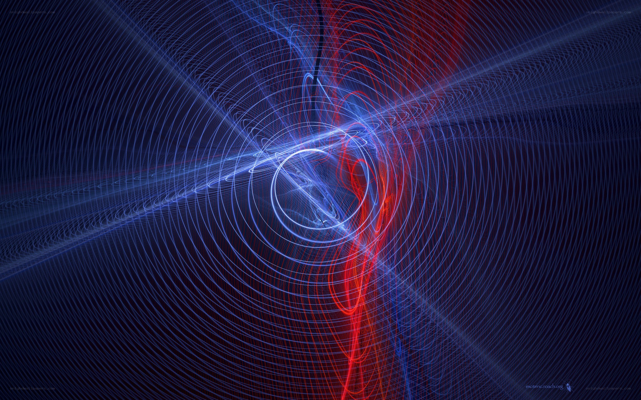 Abstract light wave patterns