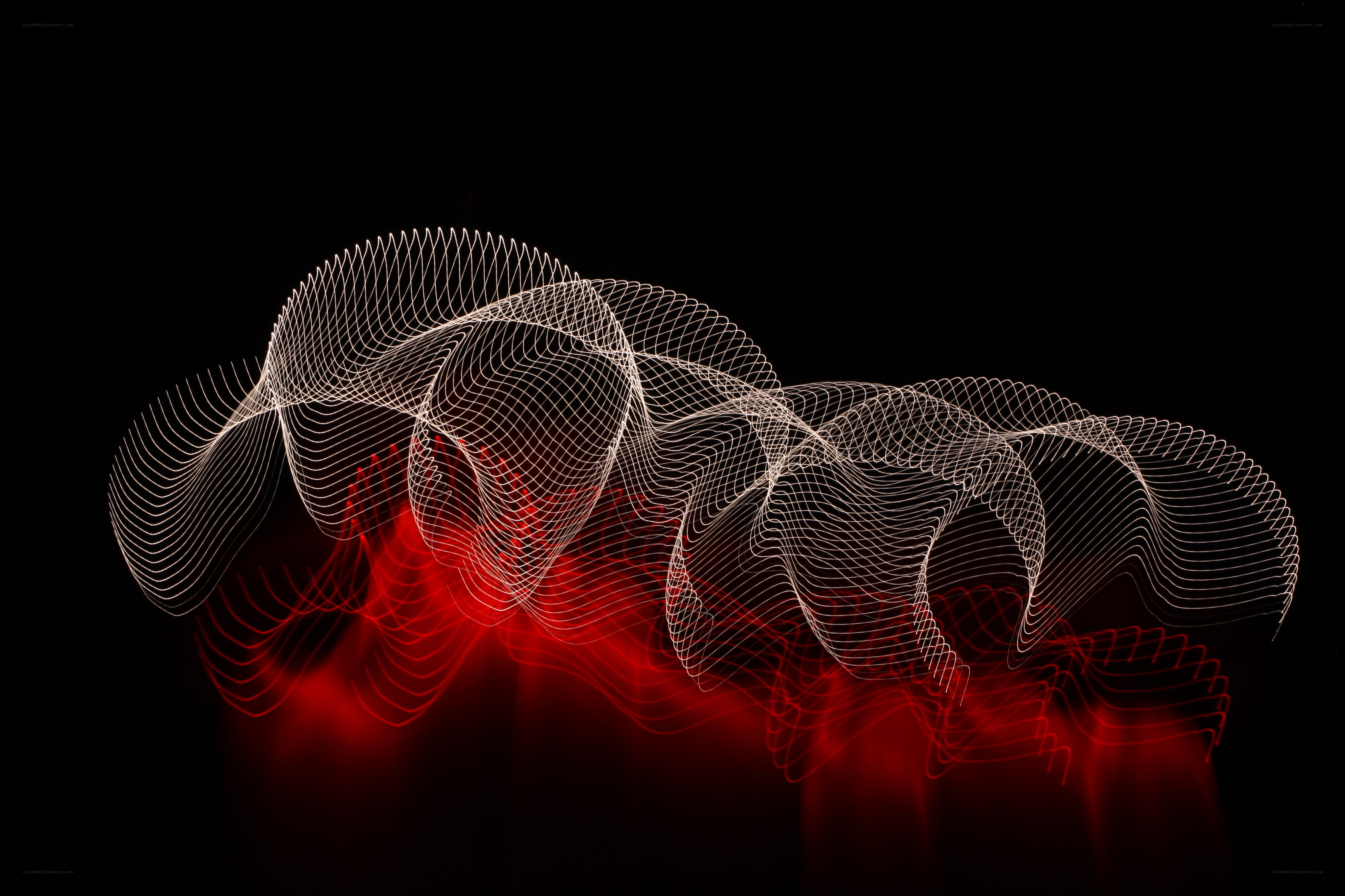 Abstract light wave patterns