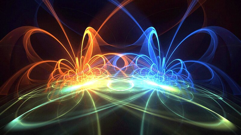 Abstract light wave patterns