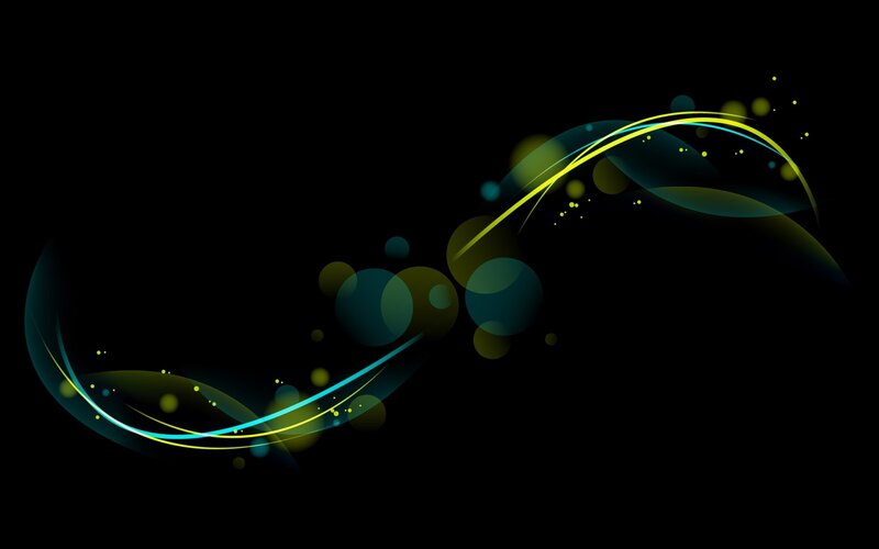 Abstract Light Waves — Black, Dynamic, Digital Art, Circles