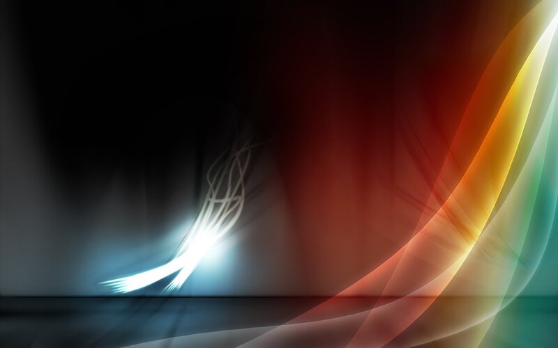Abstract Light Waves — Black, Dynamic, Digital Art, Color