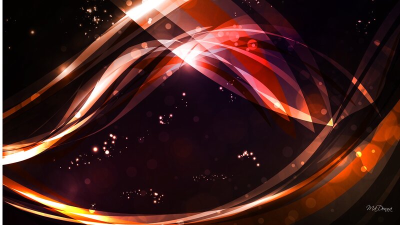 Abstract Light Waves — Black, Dynamic, Digital Art, Light Streaks