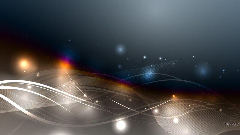 Abstract Light Waves — Black, Serene, Night