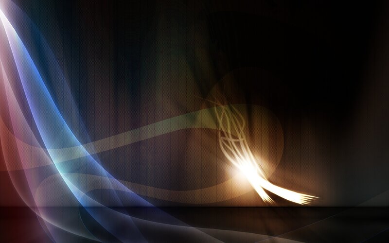 Abstract Light Waves — Blue, Dynamic, Digital Art, Curves, Glow