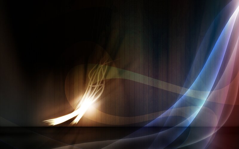 Abstract Light Waves — Blue, Dynamic, Digital Art, Dark Background