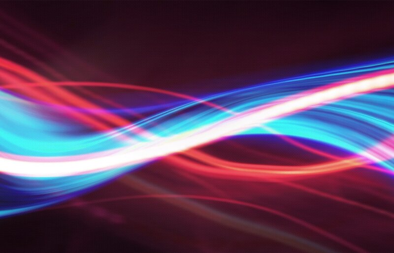 Abstract Light Waves — Blue, Dynamic, Digital Art, Light Trails, Colorful Lines