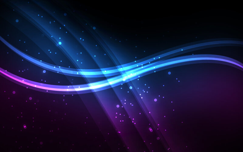 Abstract Light Waves — Blue, Dynamic, Digital Art, Lines, Particles