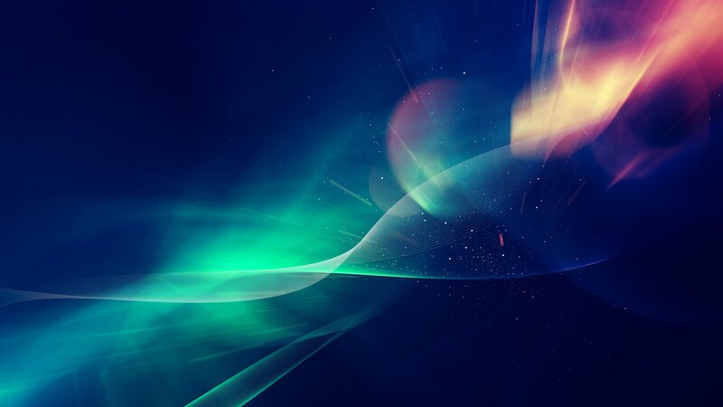 Abstract Light Waves — Blue, Dynamic, Digital Art, Stars