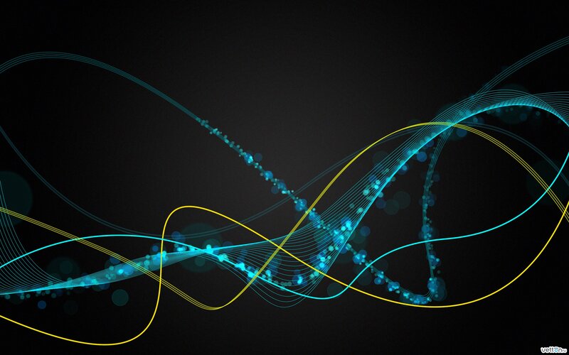 Abstract Light Waves — Blue, Dynamic, Digital Art