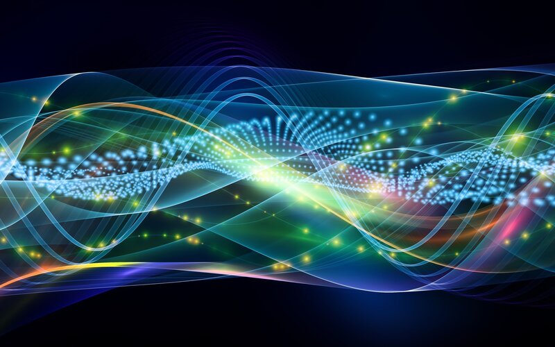 Abstract Light Waves — Blue, Dynamic, Night