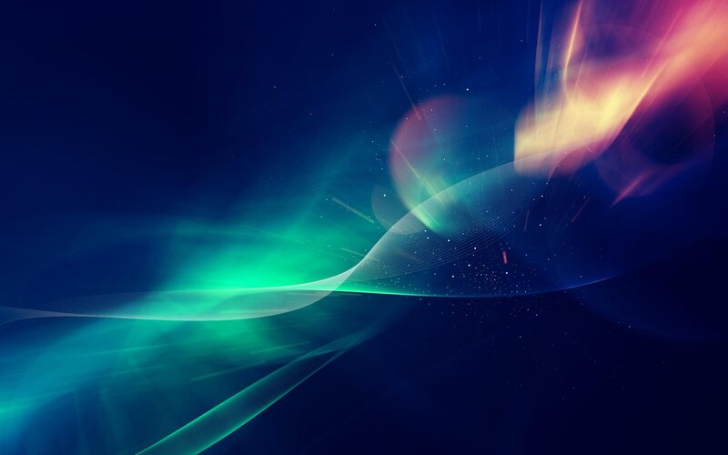 Abstract Light Waves — Blue, Ethereal, Night, Digital Art