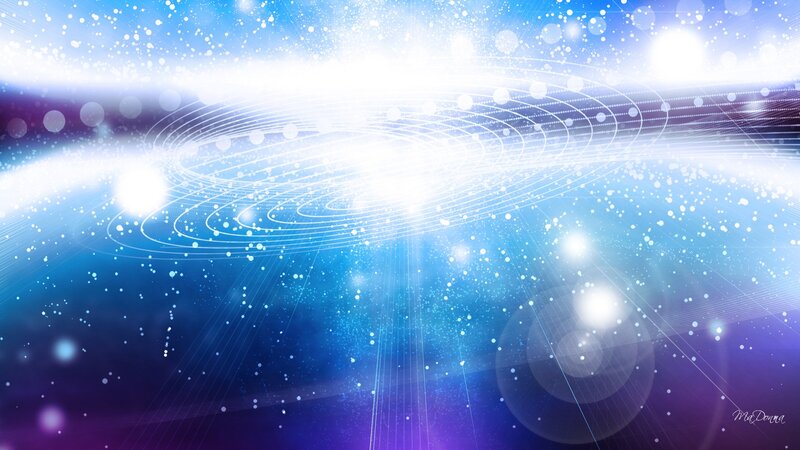 Abstract Light Waves — Blue, Ethereal