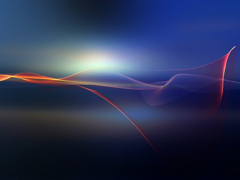 Abstract Light Waves — Blue, Serene, Color