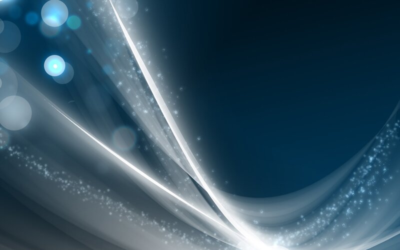 Abstract Light Waves — Blue, Serene, Digital Art, Light Beams
