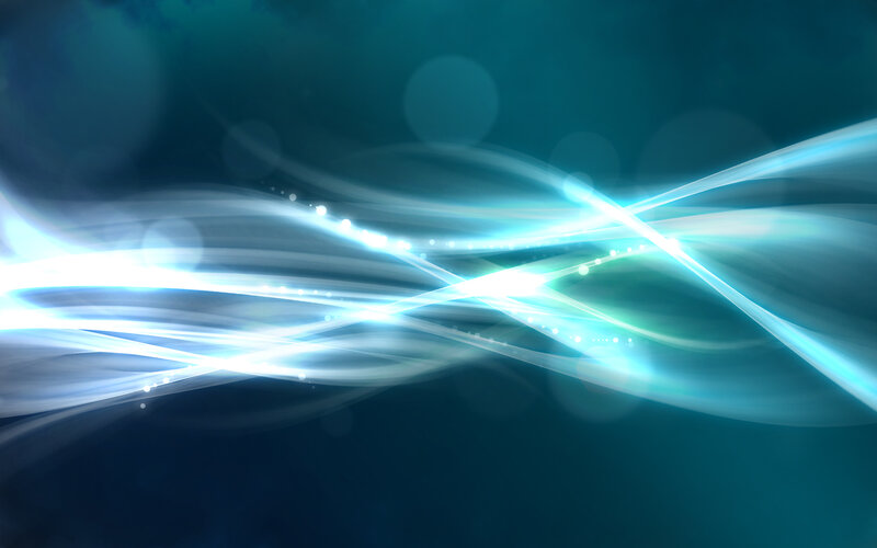 Abstract Light Waves — Blue, Serene, Digital Art, Light Streaks, Bokeh