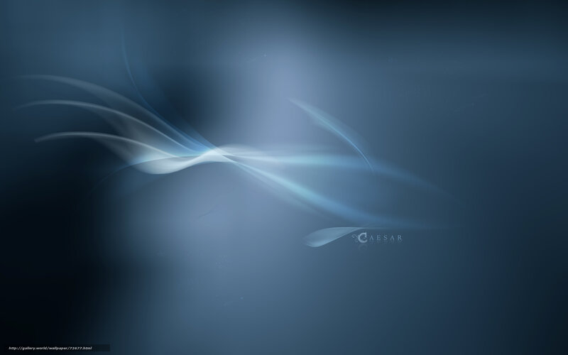 Abstract Light Waves — Blue, Serene, Digital Art, Smoke