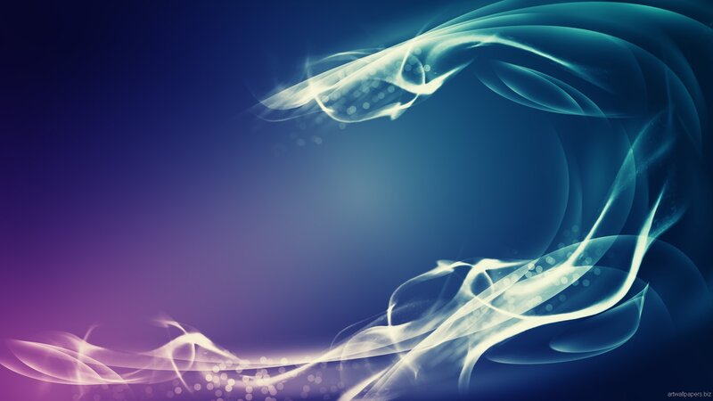Abstract Light Waves — Blue, Serene, Digital Art