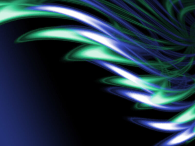 Abstract Light Waves — Green, Dynamic, Digital Art, Color, Motion