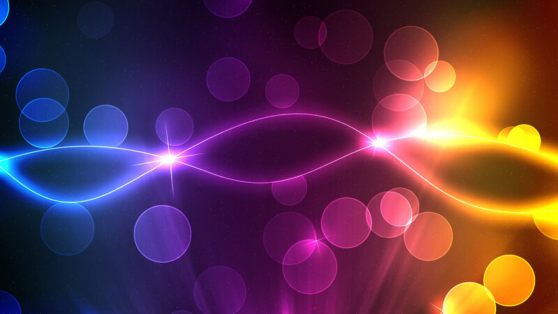 Abstract Light Waves — Purple, Dynamic, Digital Art, Circles, Glow
