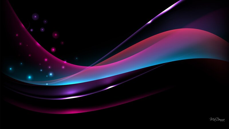 Abstract Light Waves — Purple, Dynamic, Digital Art, Particles