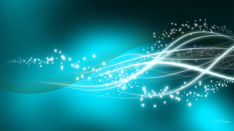 Abstract Light Waves — Teal, Serene