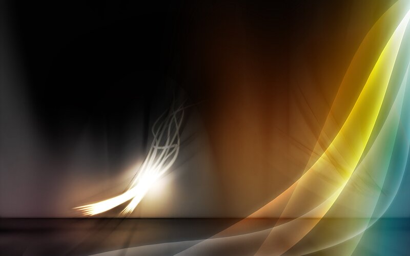 Abstract Light Waves — Yellow, Dynamic, Digital Art