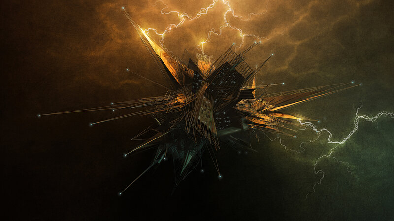 Abstract lightning sculpture