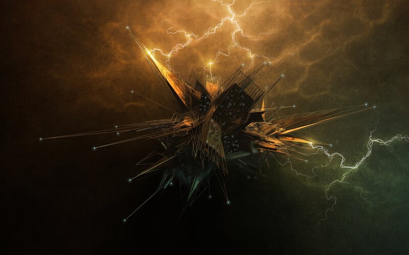 Abstract lightning sculpture