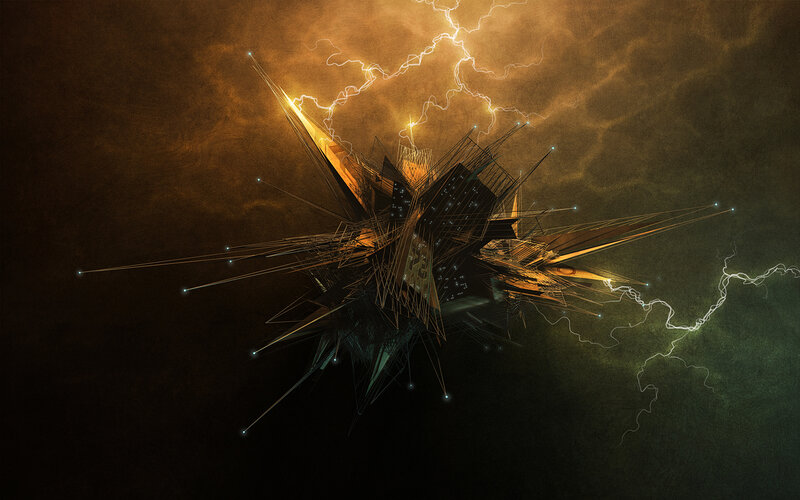 Abstract lightning storm structure