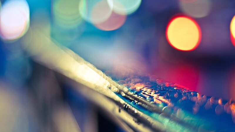 abstract lights on wet surface