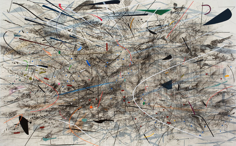 Abstract line and color composition