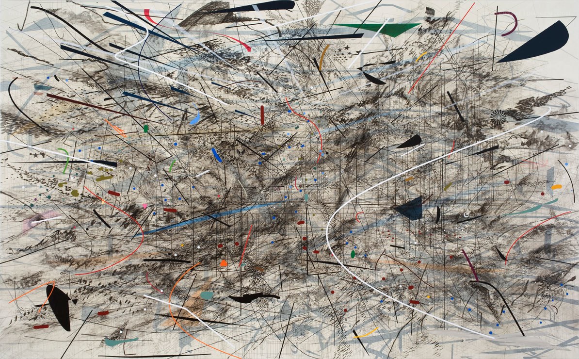 Abstract line and color composition