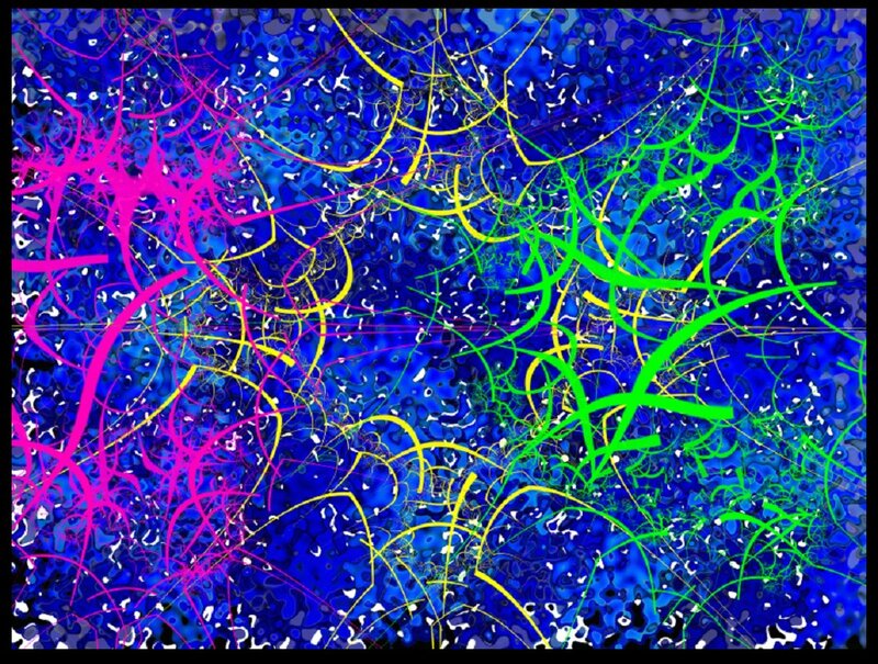 Abstract Line Art — Blue, Vibrant
