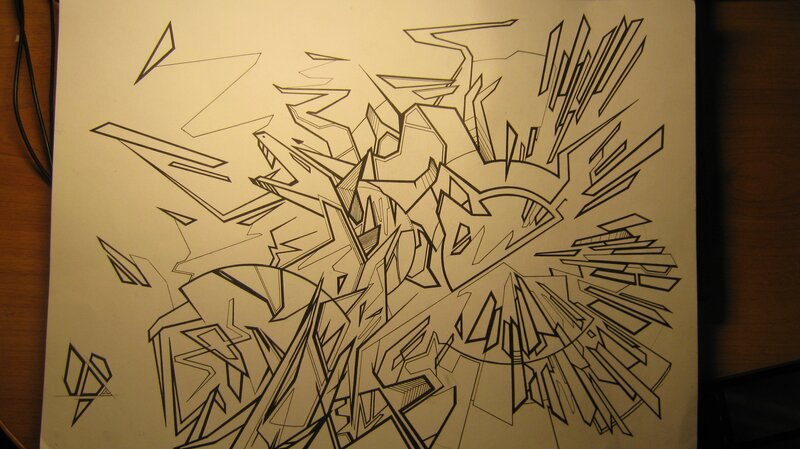 abstract line art drawing