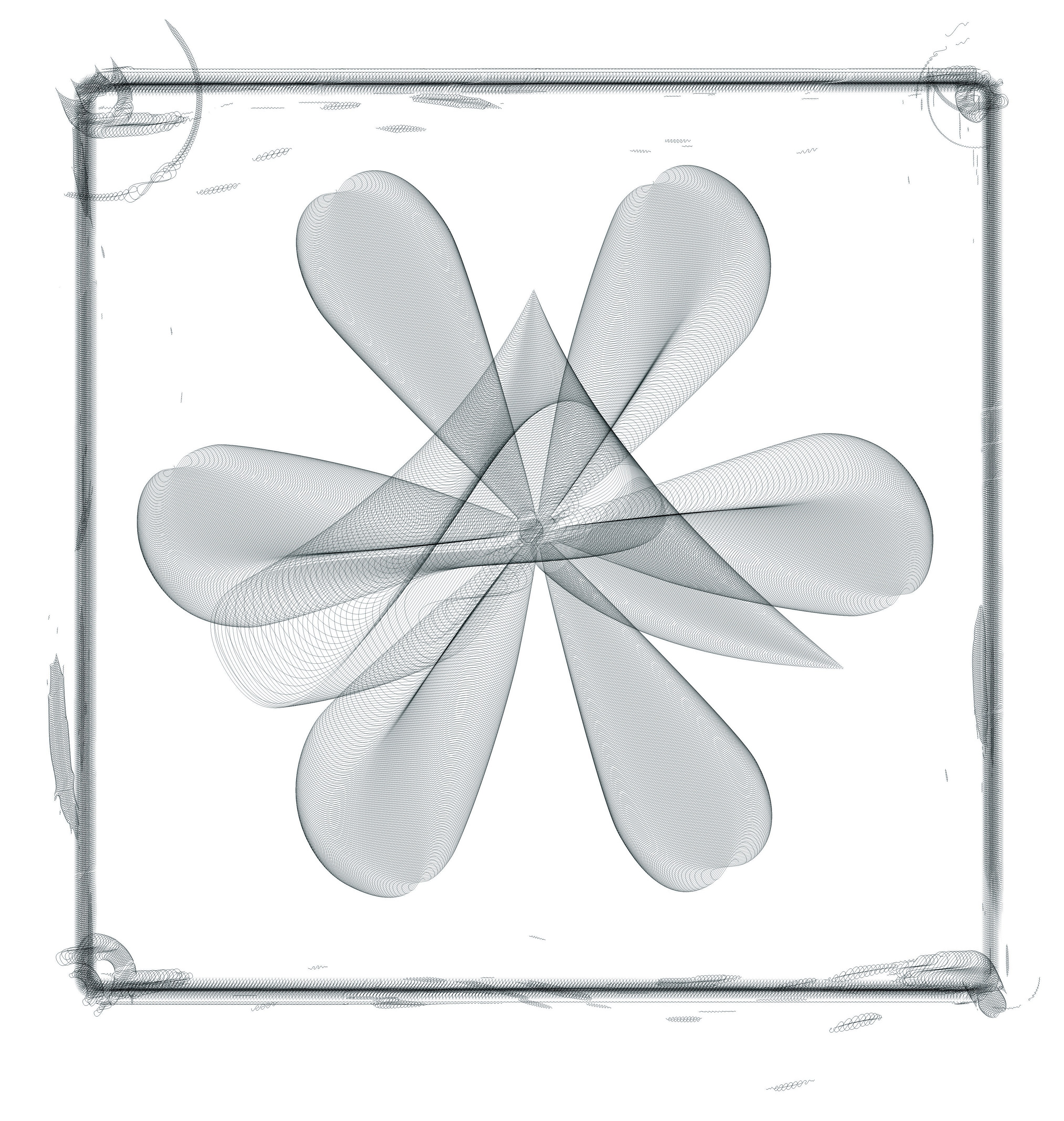 abstract line art flower